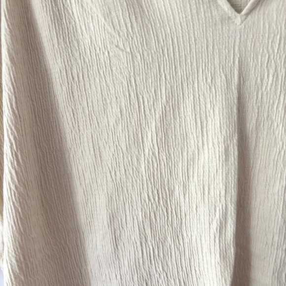 Cuddl Duds Cream Short Sleeve Tee textured SZ L Worn 1X - Picture 3 of 8